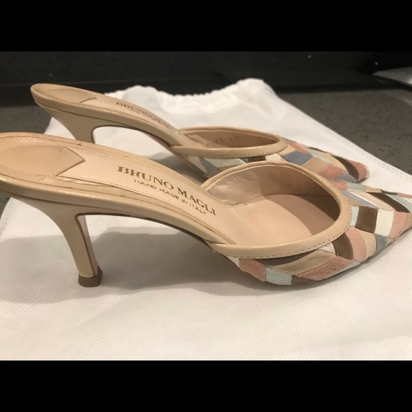 Vintage Bruno Magli Kitten Heel Mules - Picture 2 of 4